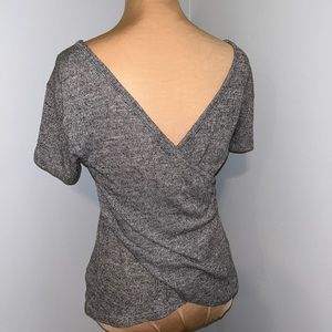 LAmade gray knit open back top